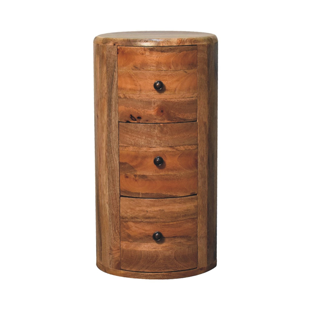 Oak-ish Drum Storage Bench