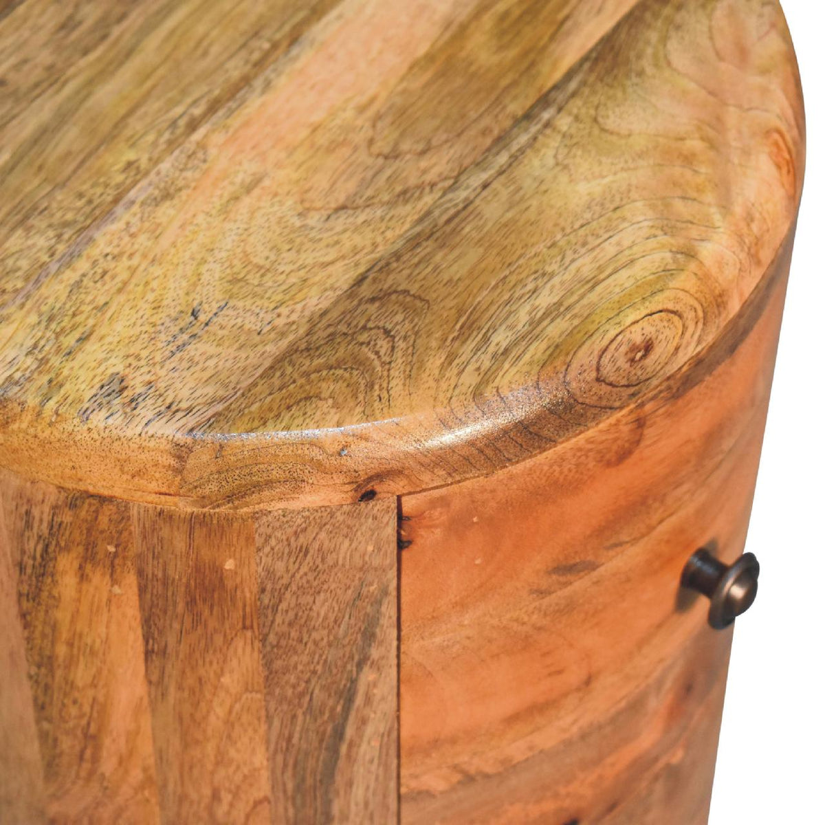 Oak-ish Drum Storage Bench