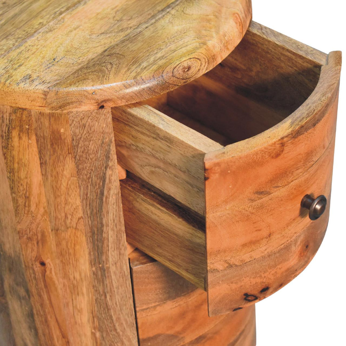 Oak-ish Drum Storage Bench