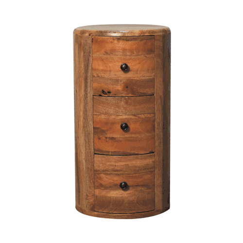 Oak-ish Drum Storage Bench