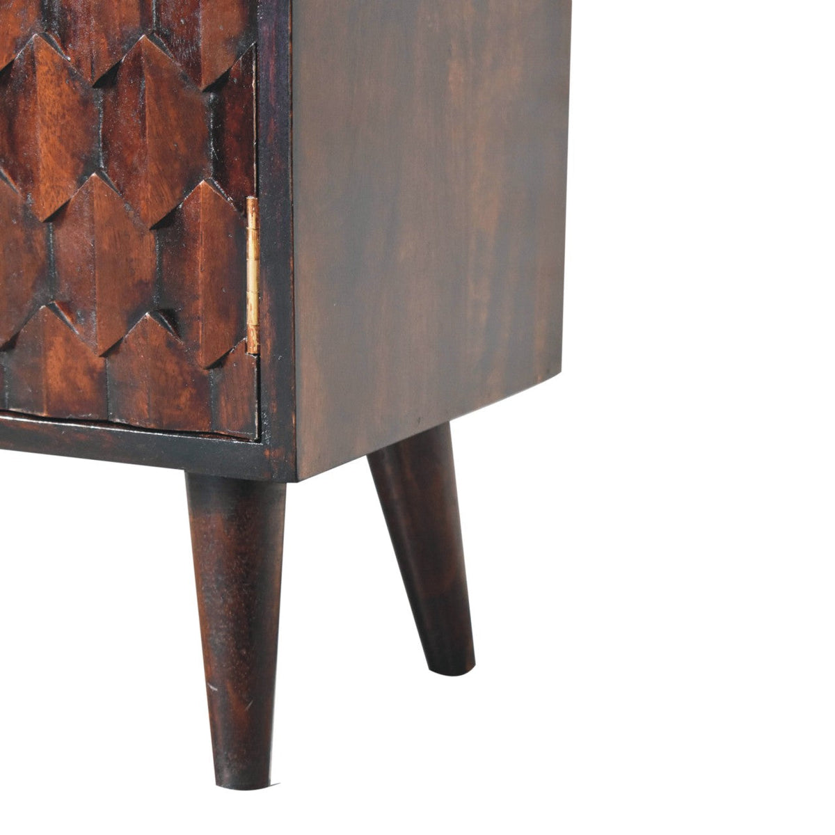 Mini Pineapple Carved Walnut Cabinet
