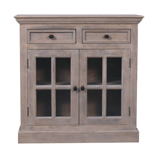 Stone Finish Cabinet with Glazed Doors