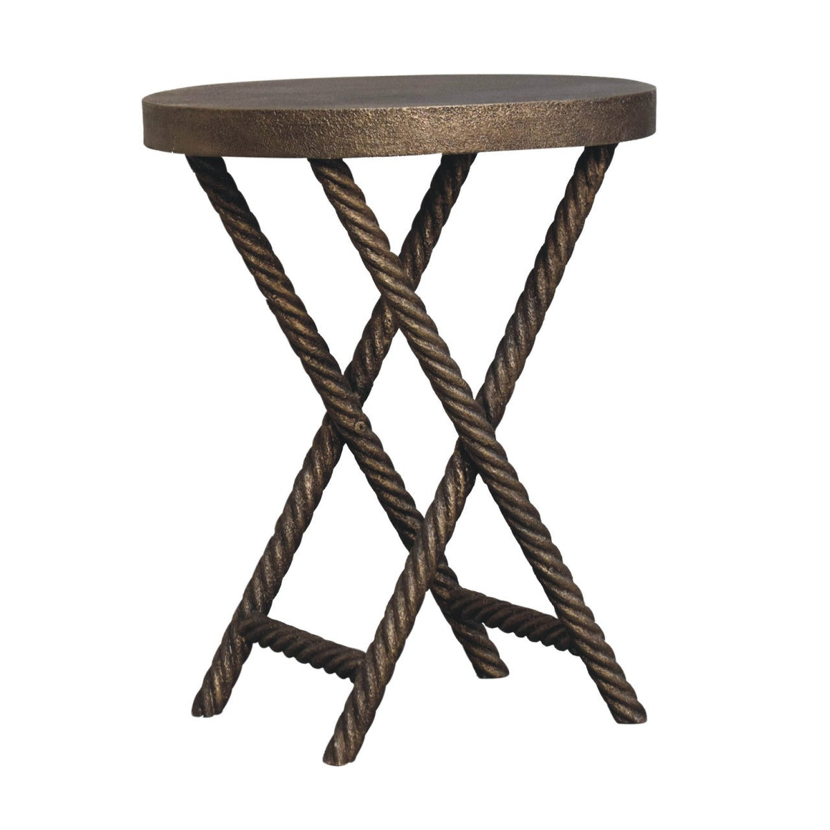 Metallic Rope Side Table Accent Piece