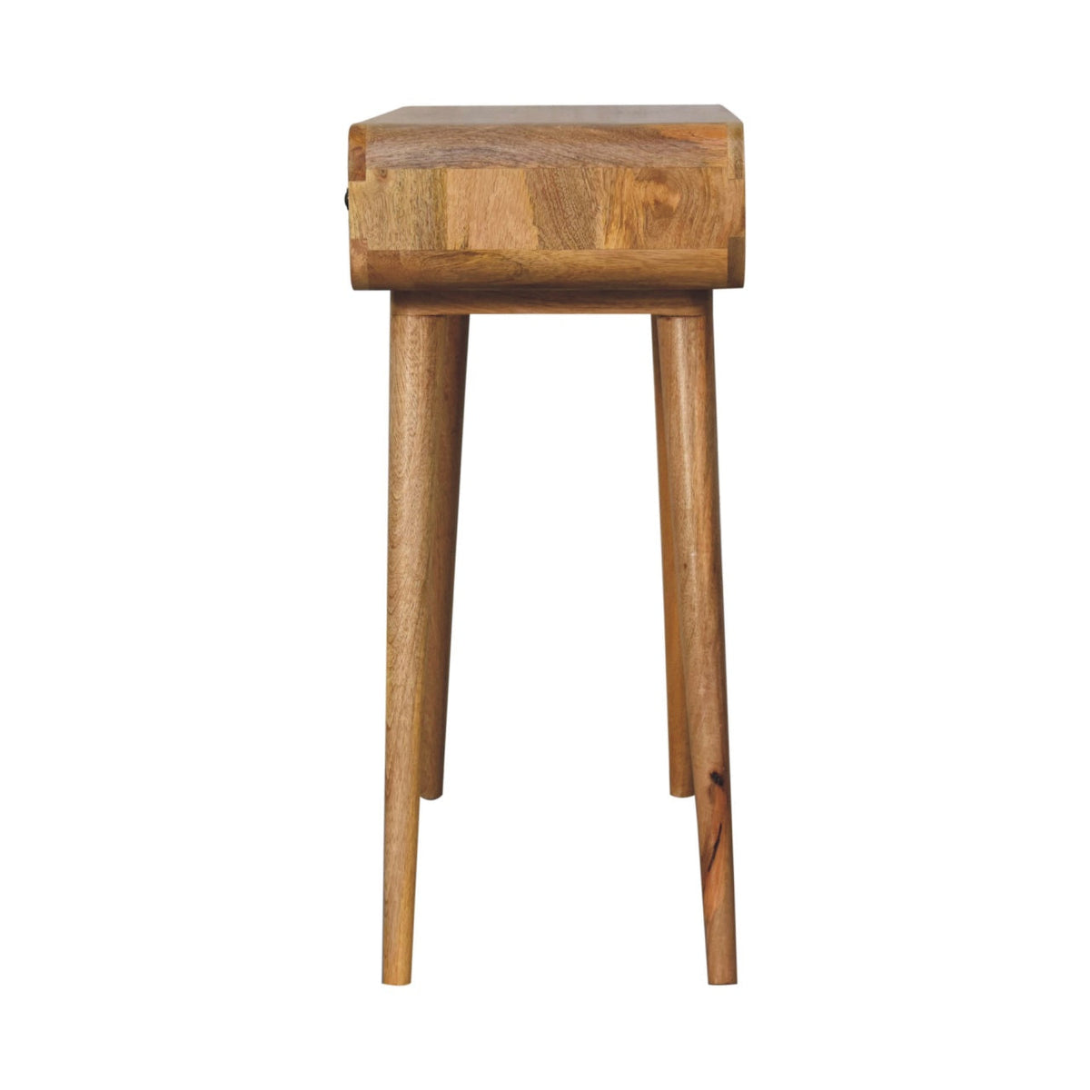 Oak-ish Curved Hallway Table Accent Piece