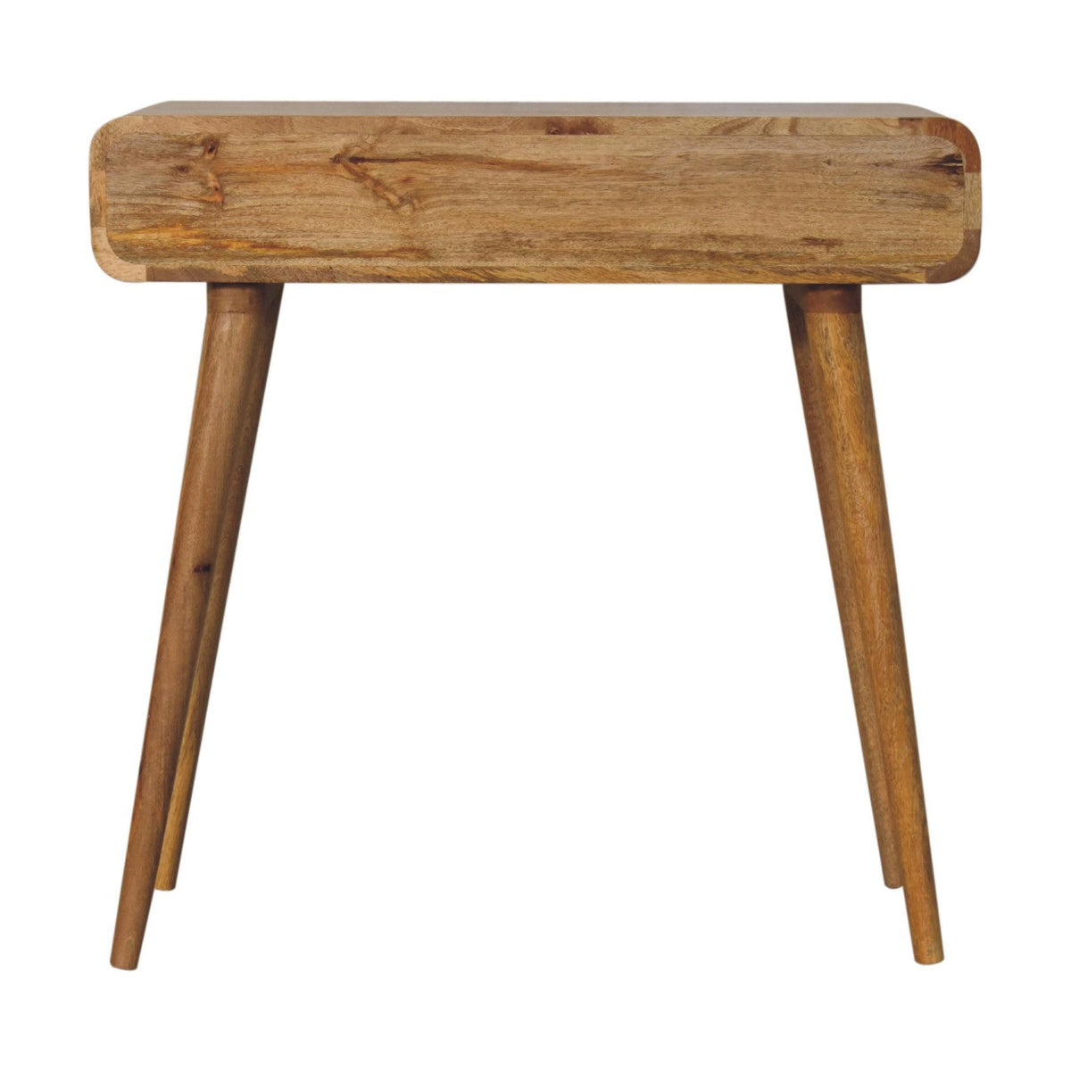 Oak-ish Curved Hallway Table Accent Piece