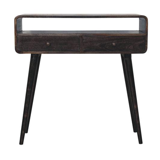 Curved Ash Black Console Table
