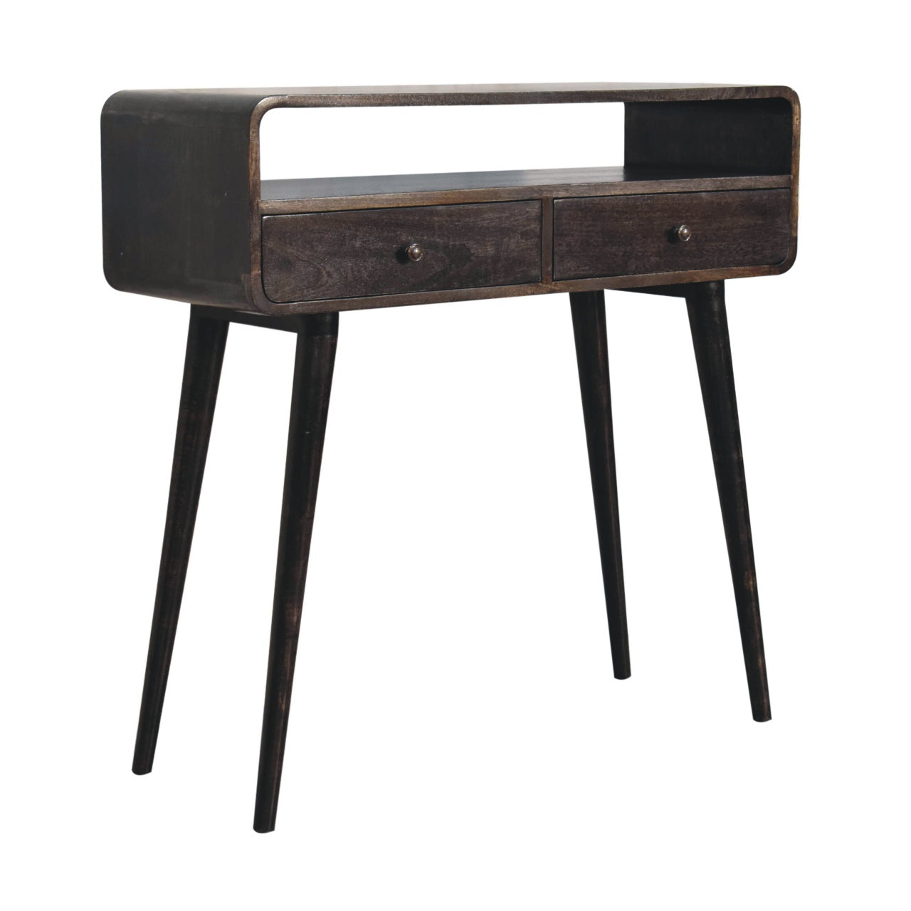 Curved Ash Black Console Table