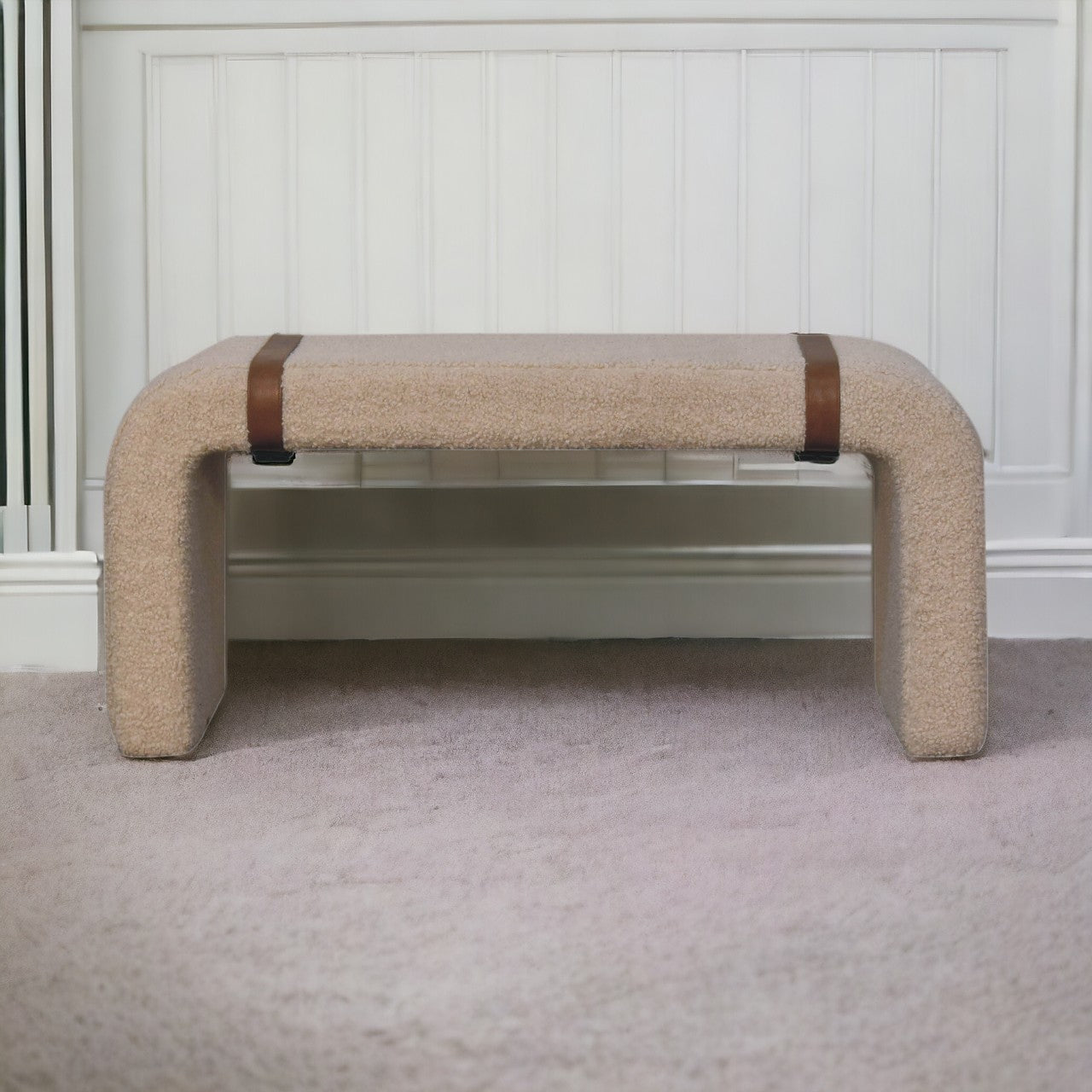 Boucle Leather Strap Bench