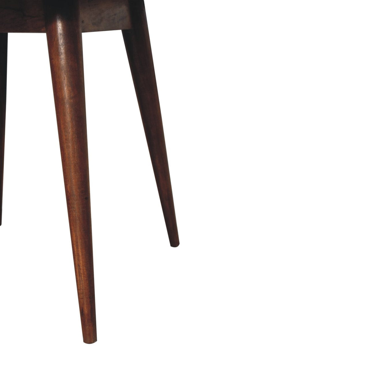 Chestnut Round Nordic End Table Chest of Drawers