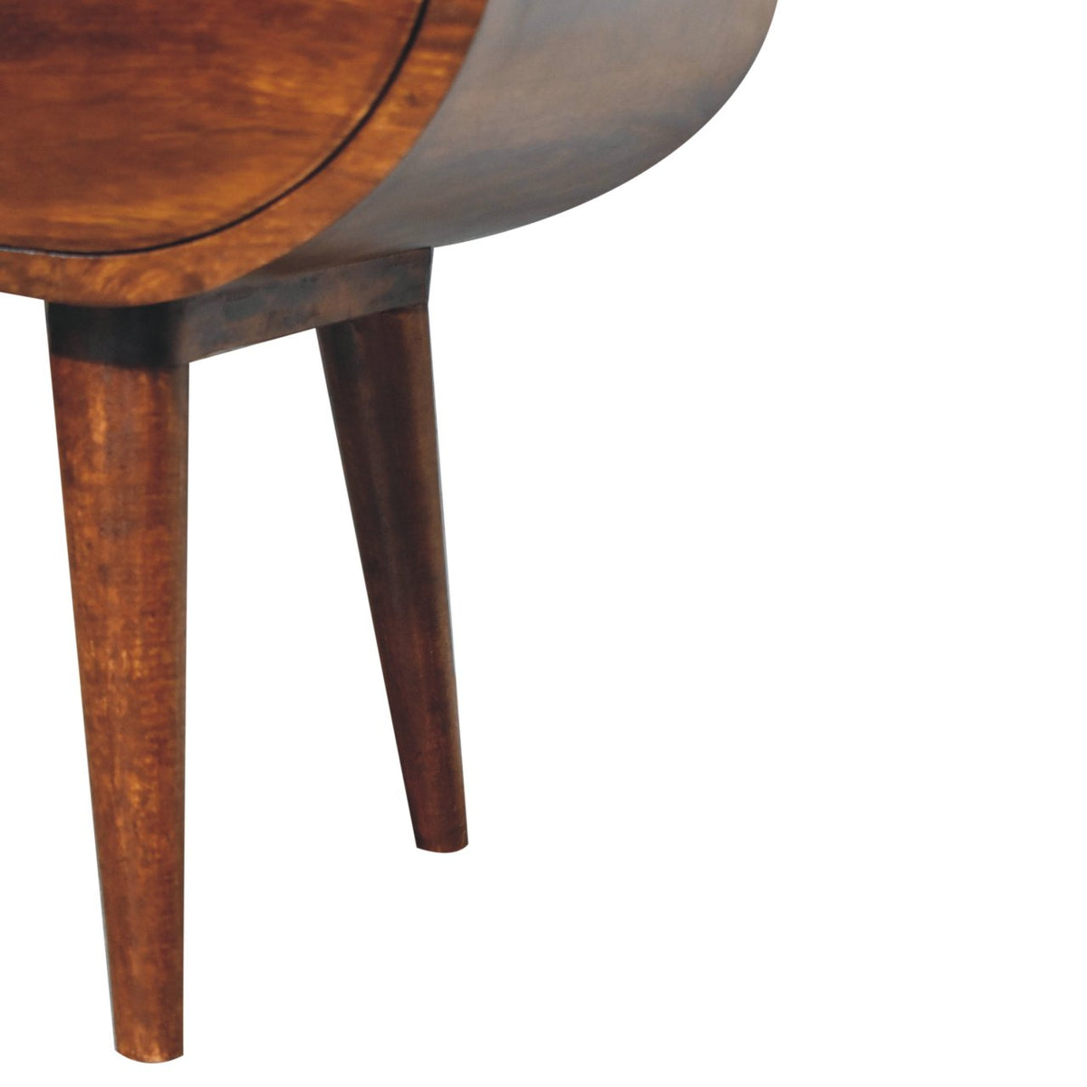 Large Chestnut Circular Open Bedside Table
