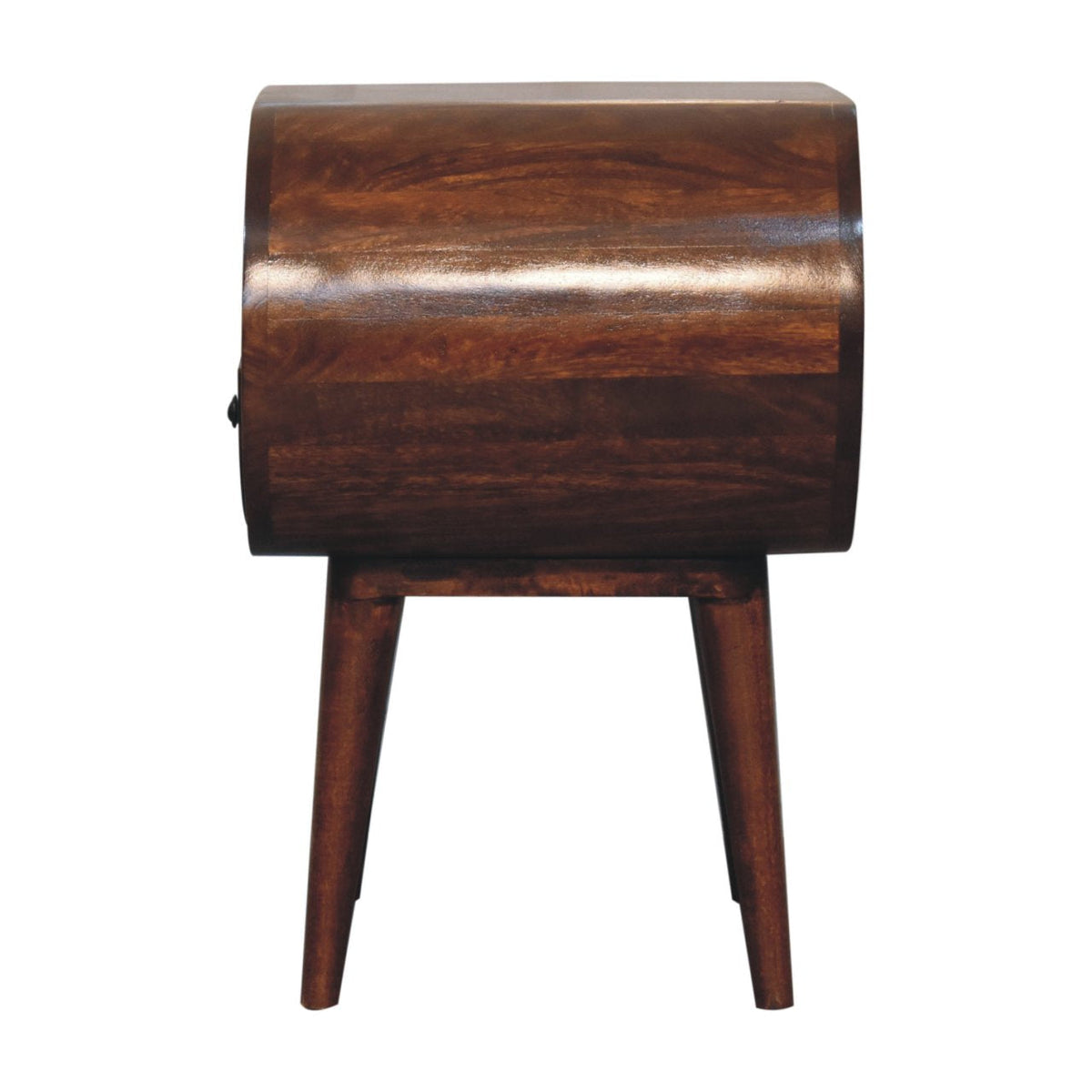 Large Chestnut Circular Open Bedside Table