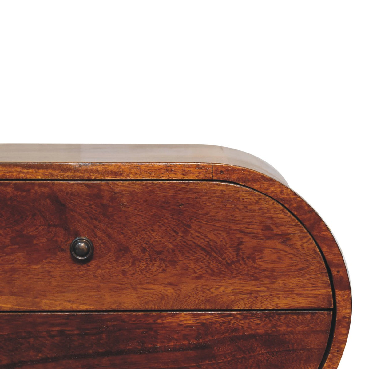 Large Chestnut Circular Bedside Table