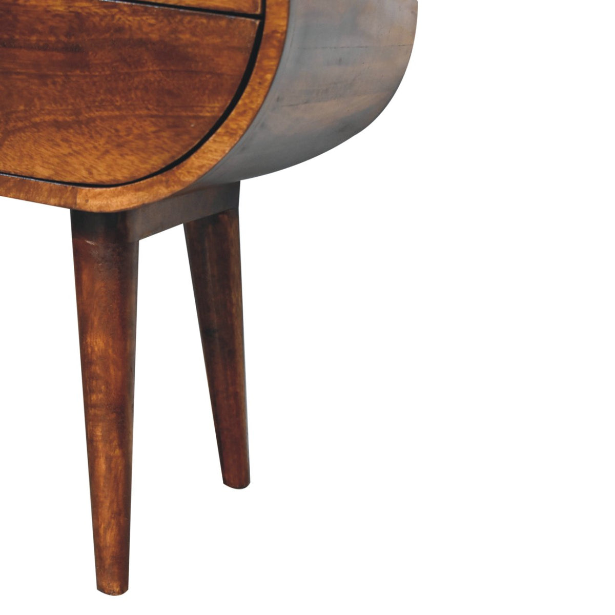 Large Chestnut Circular Bedside Table
