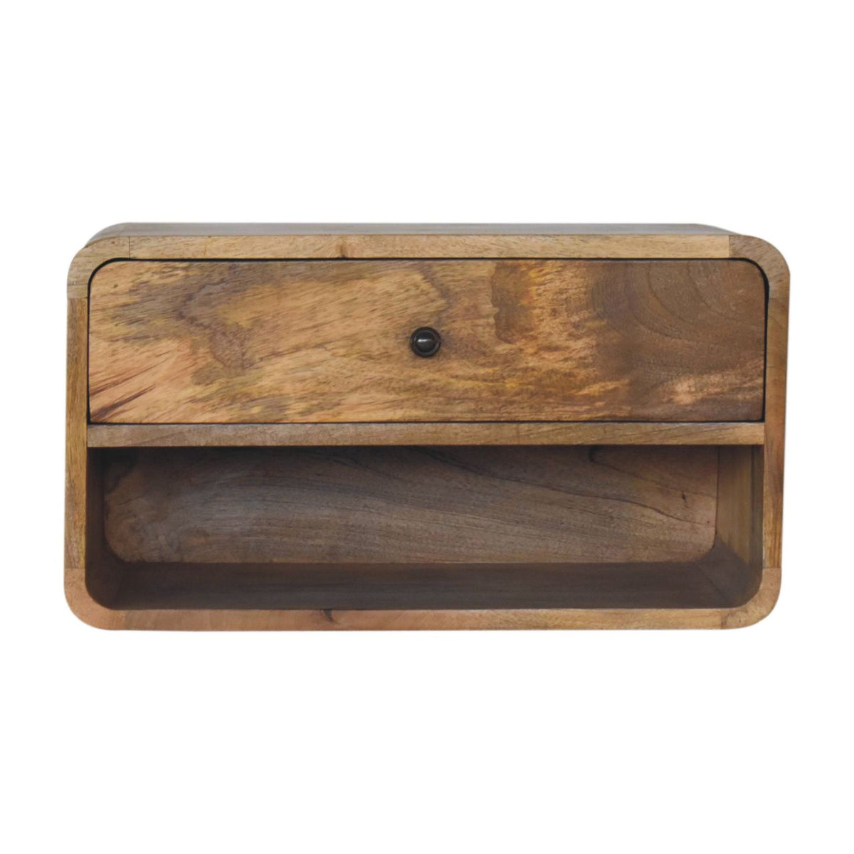 Large Floating Curve Open Slot Bedside Table