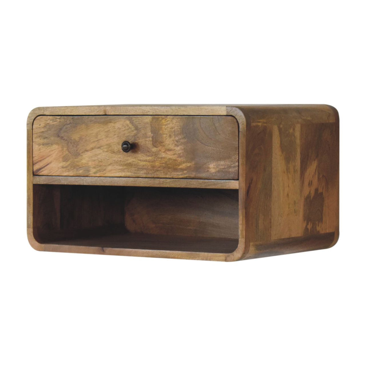 Large Floating Curve Open Slot Bedside Table