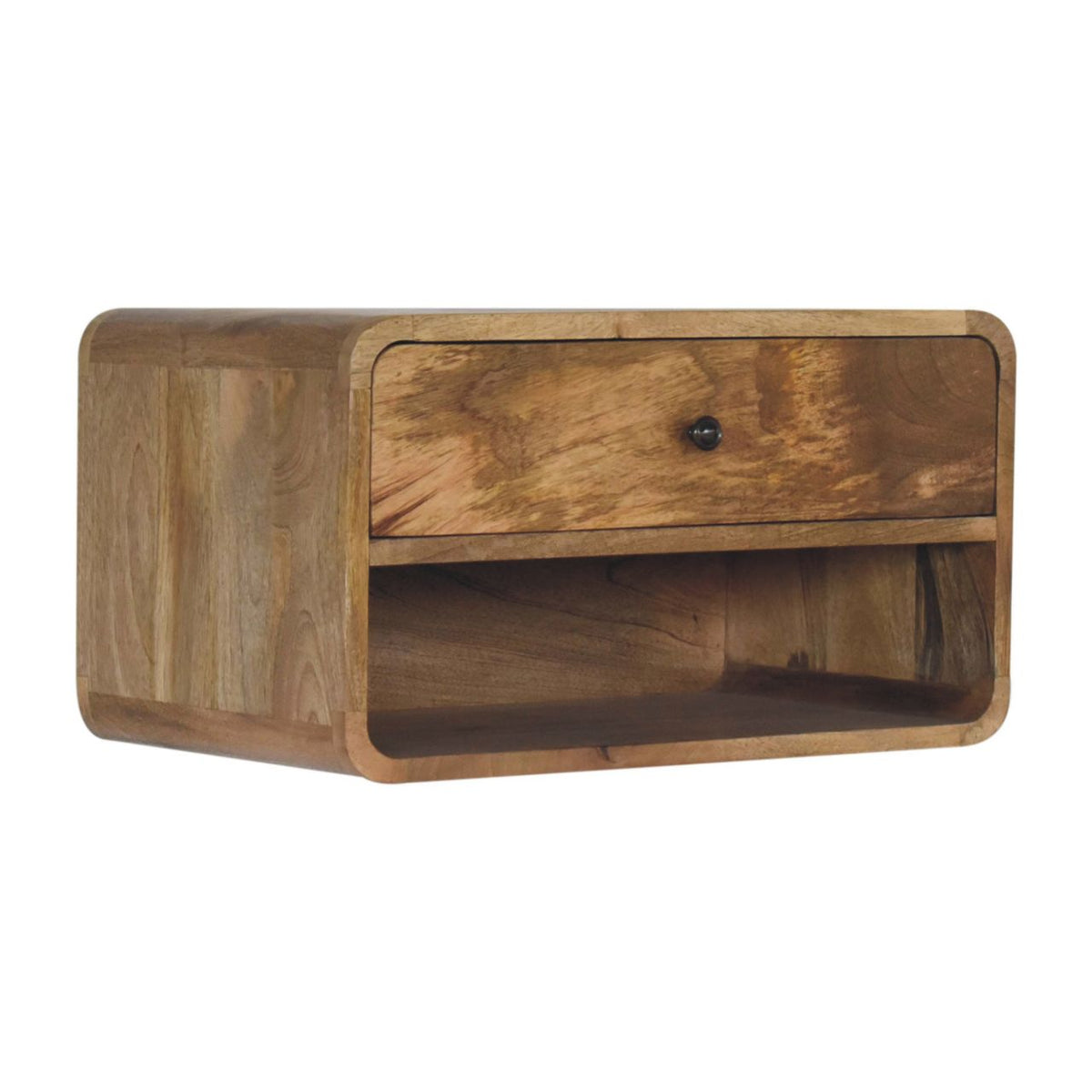 Large Floating Curve Open Slot Bedside Table