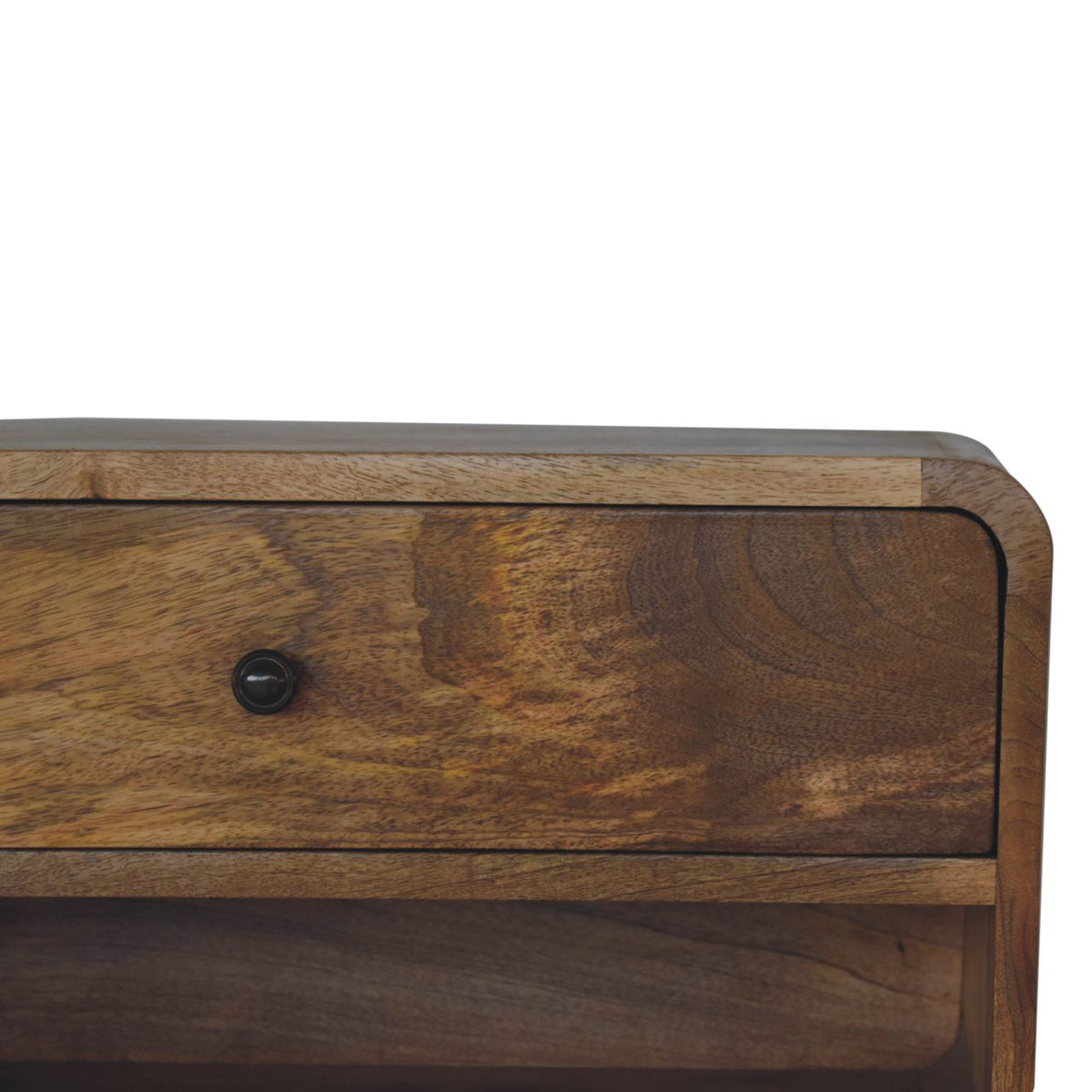 Large Floating Curve Open Slot Bedside Table