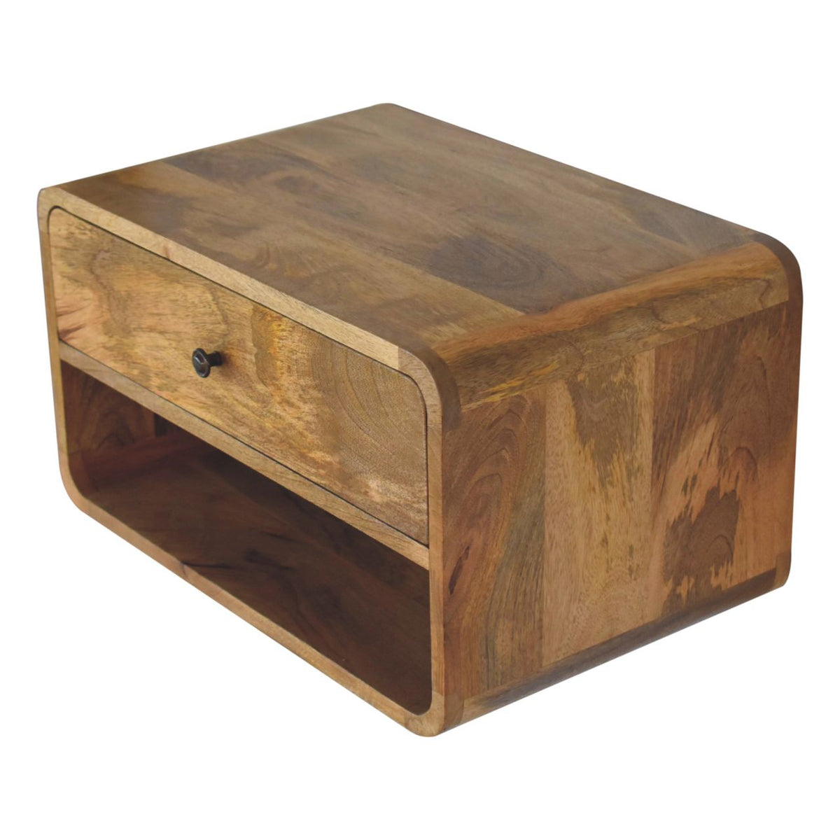 Large Floating Curve Open Slot Bedside Table