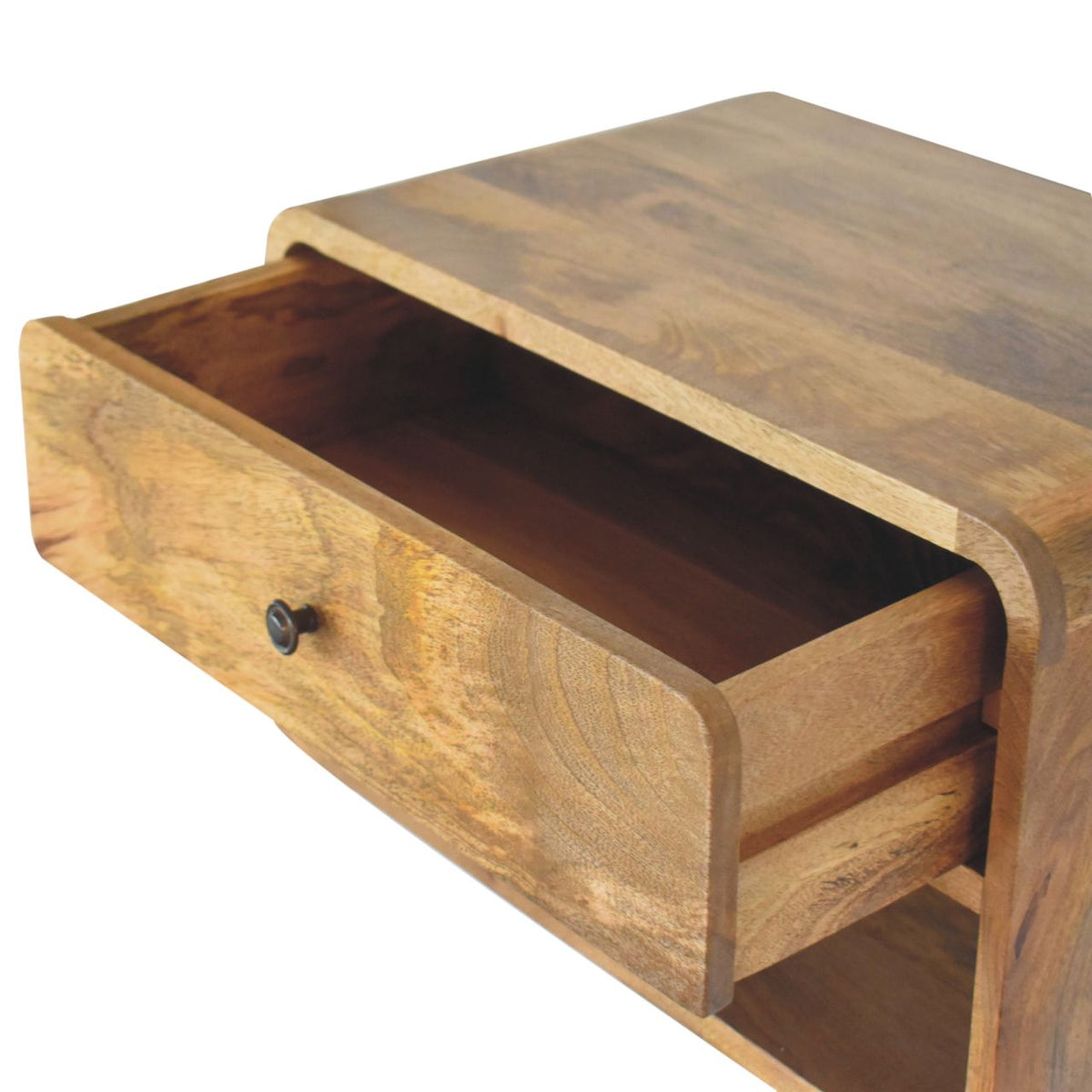 Large Floating Curve Open Slot Bedside Table