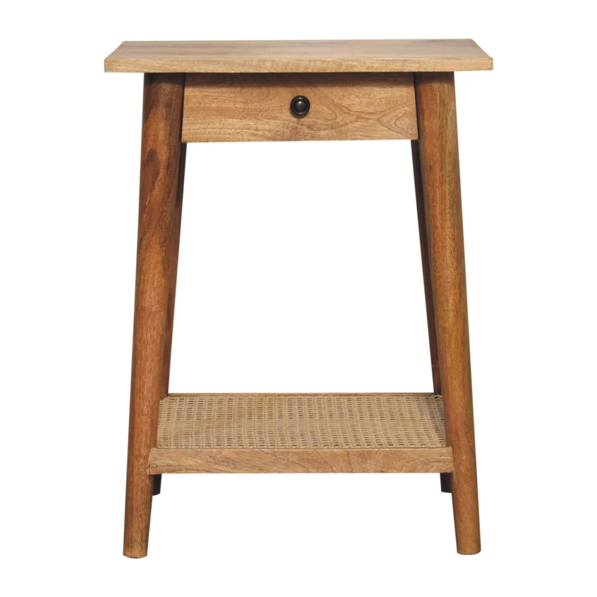 Woven Solid Wood End Table Accent Piece