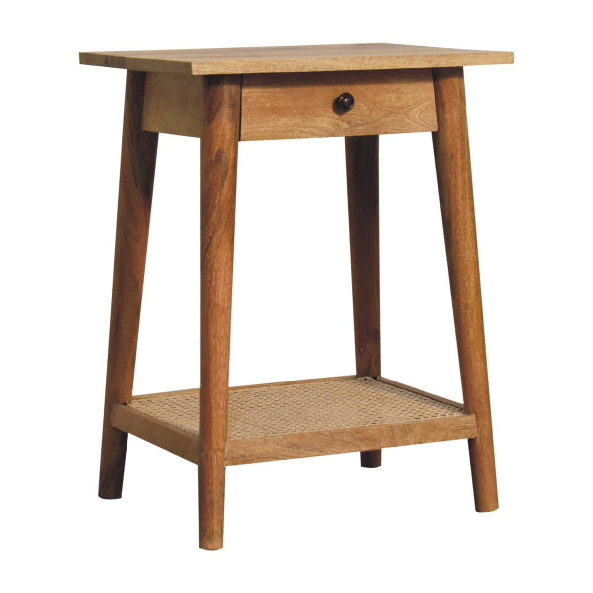 Woven Solid Wood End Table Accent Piece