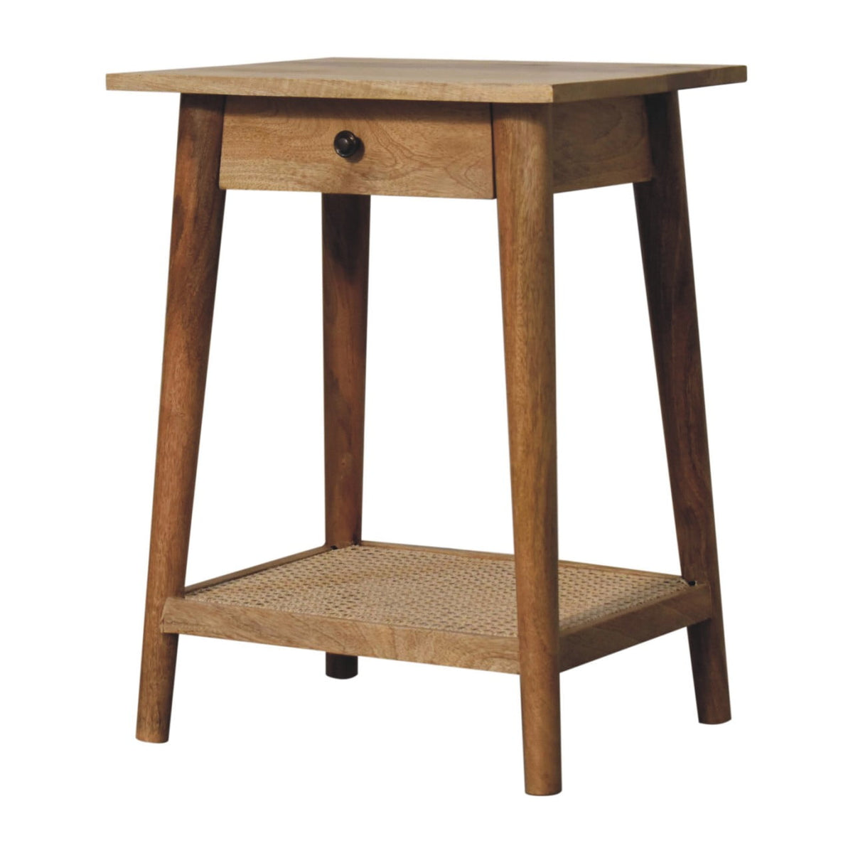 Woven Solid Wood End Table Accent Piece