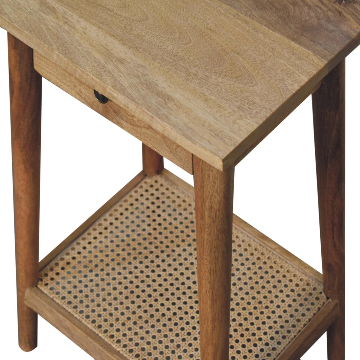 Woven Solid Wood End Table Accent Piece