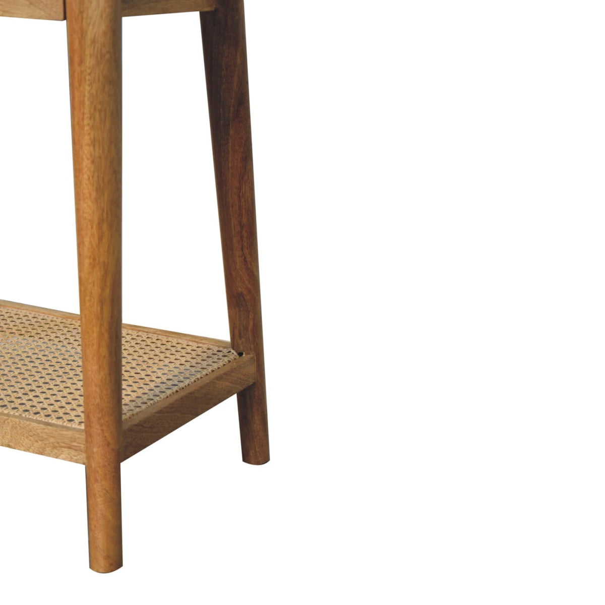 Woven Solid Wood End Table Accent Piece