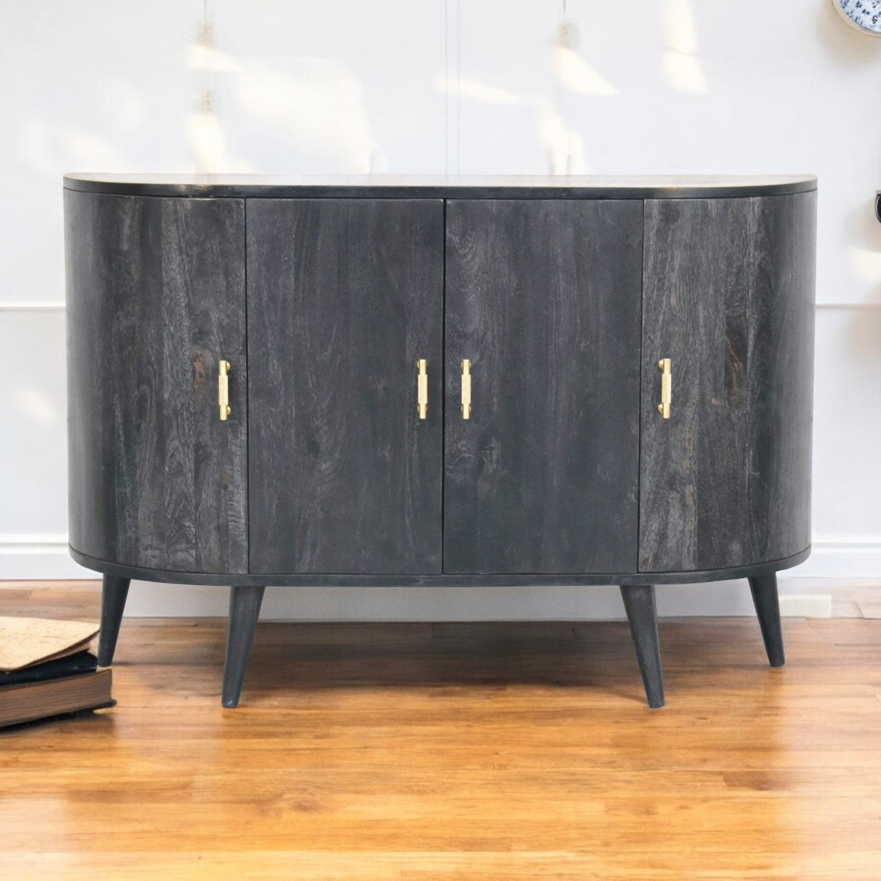 Ash Black T-Bar Quad Cabinet