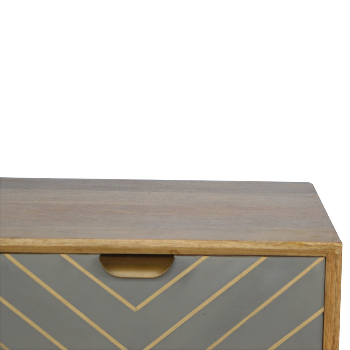 Cement Inlay Bedside with Open Slot Bedside Table