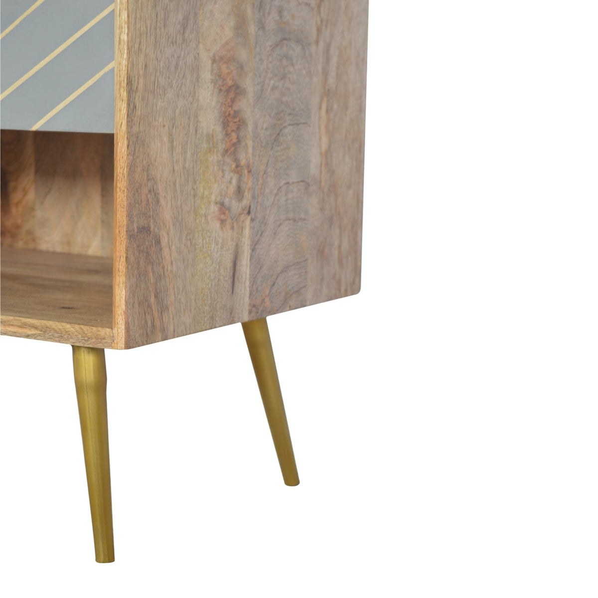 Cement Inlay Bedside with Open Slot Bedside Table