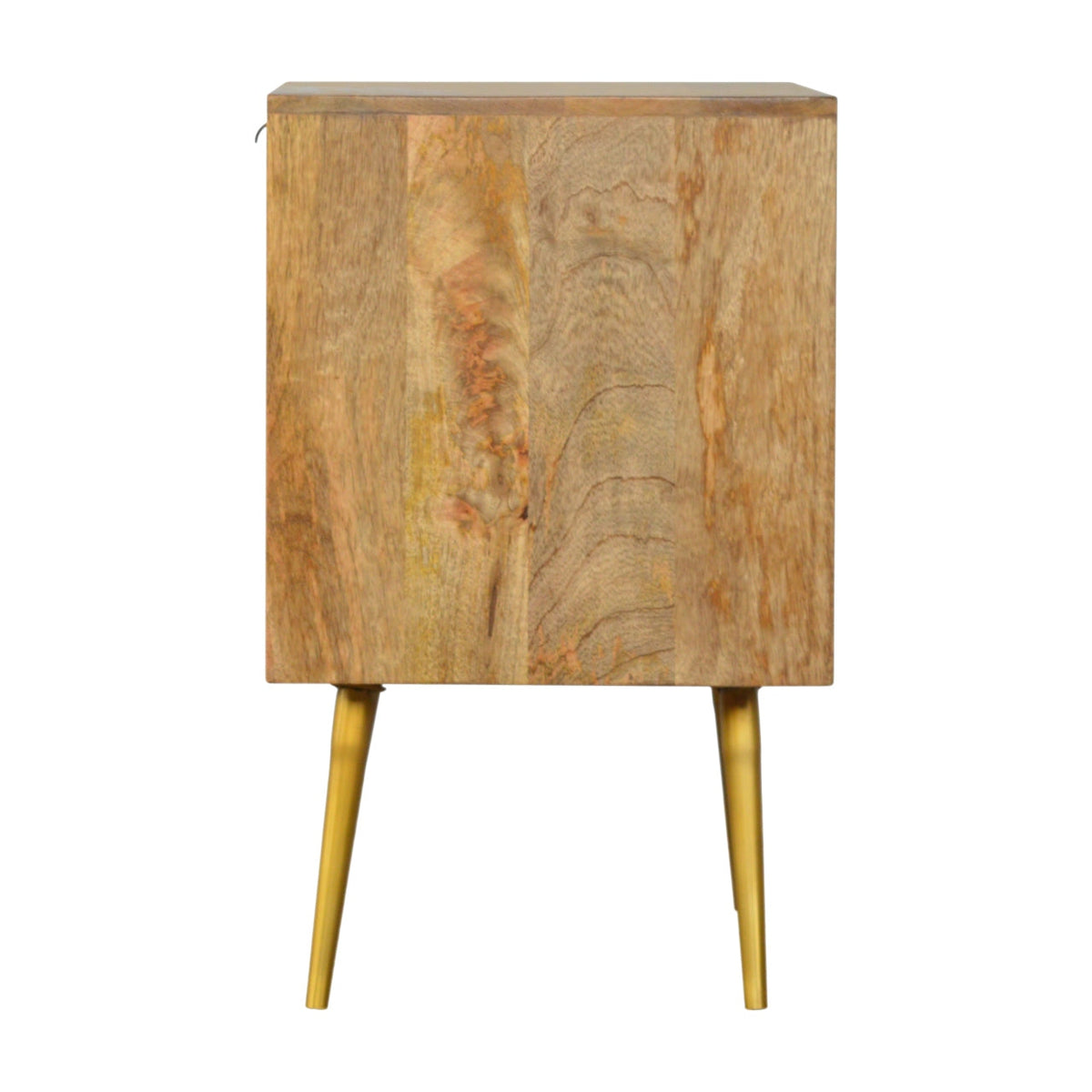 Cement Inlay Bedside with Open Slot Bedside Table