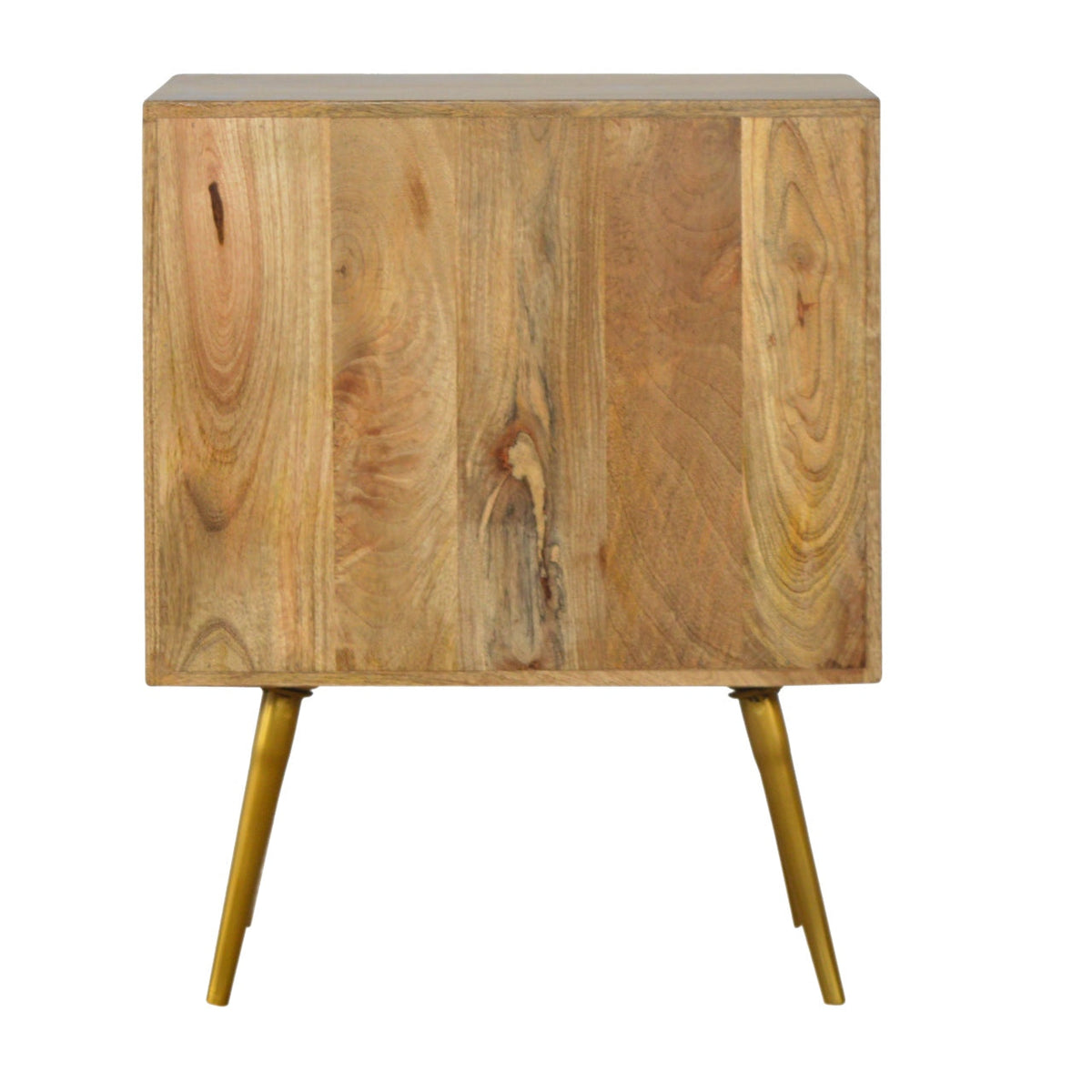 Cement Inlay Bedside with Open Slot Bedside Table