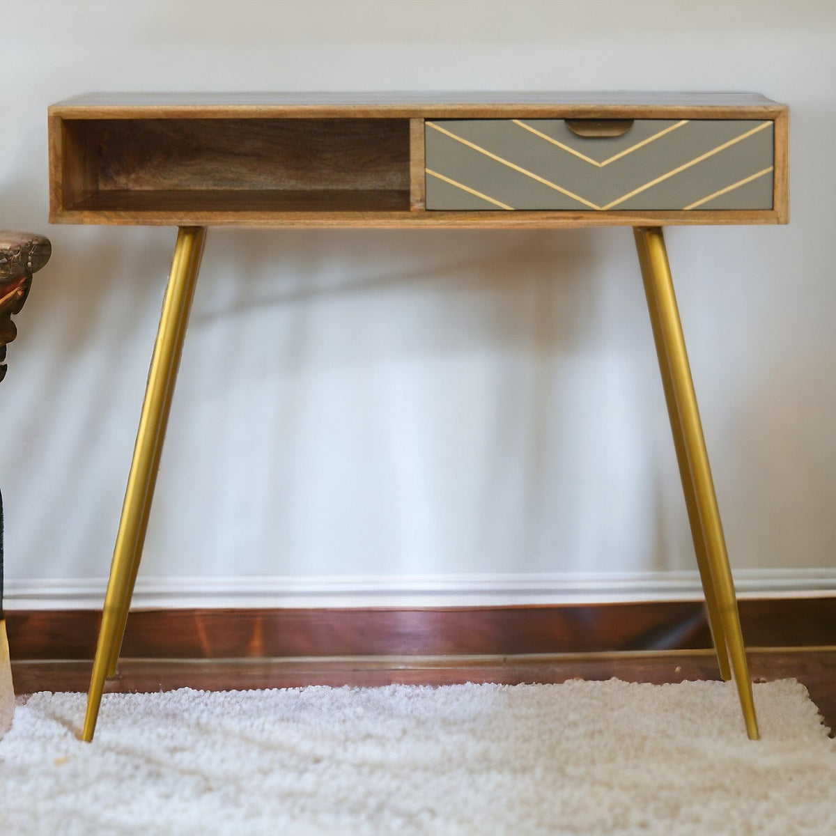 Cement Brass Writing Desk