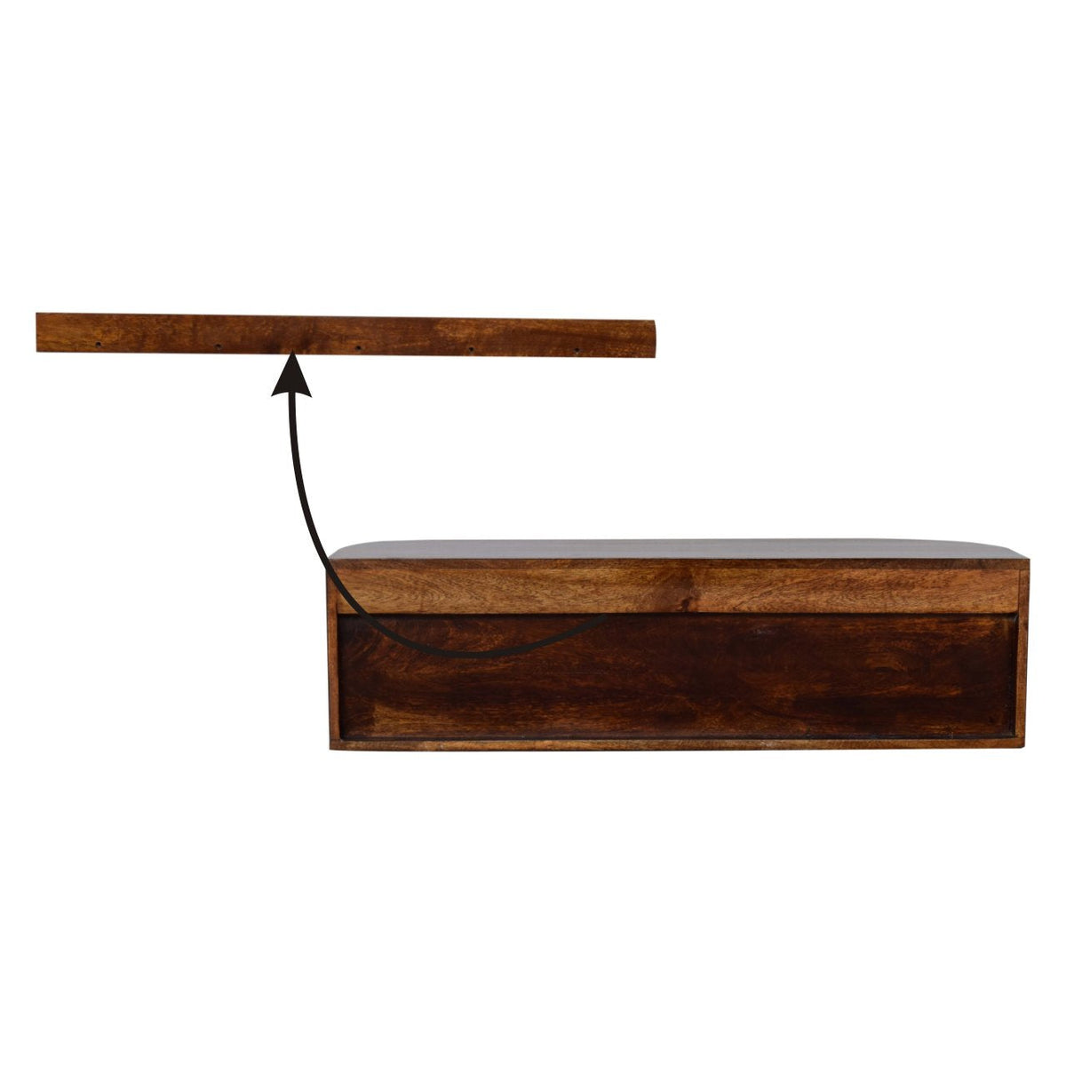 Chunky Chestnut Wall Mounted Console Chest of Drawers