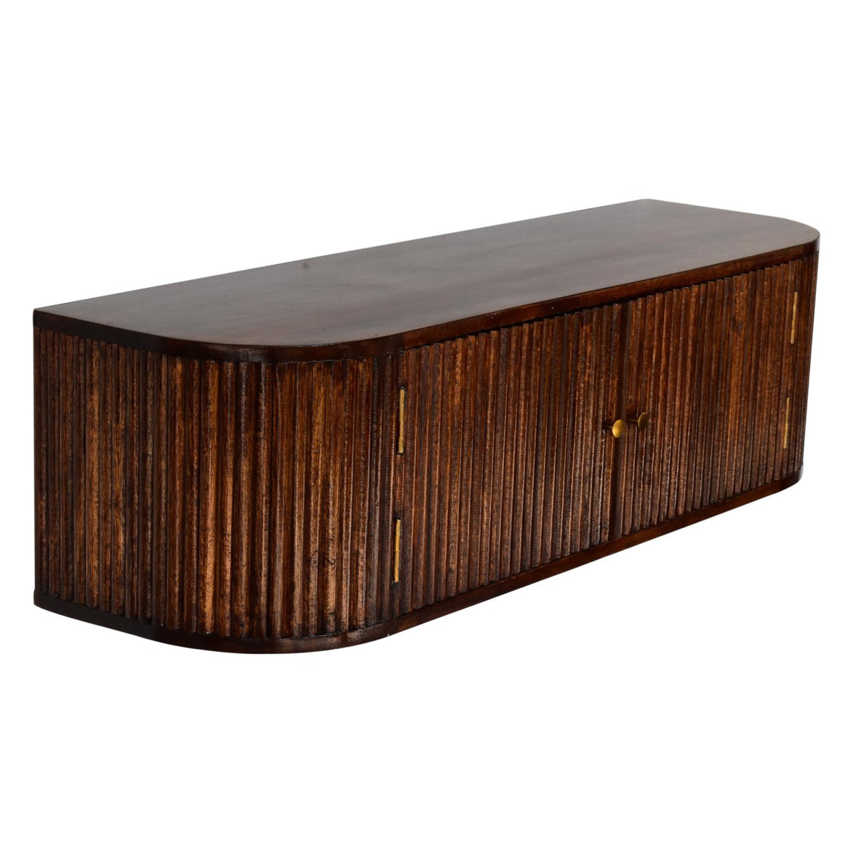 Chunky Chestnut Wall Mounted Console Chest of Drawers
