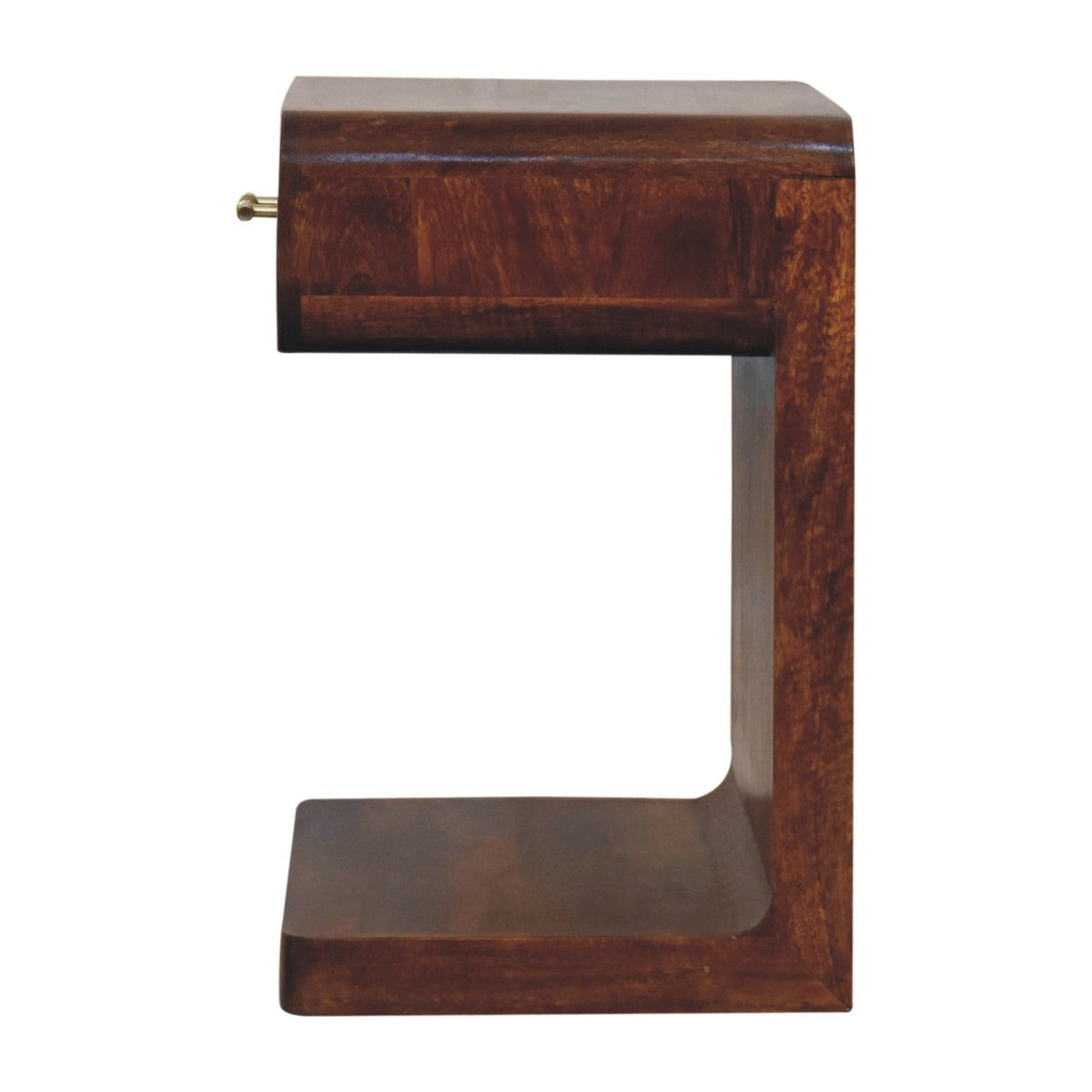 Chestnut T-Bar Rounded Bedside Table