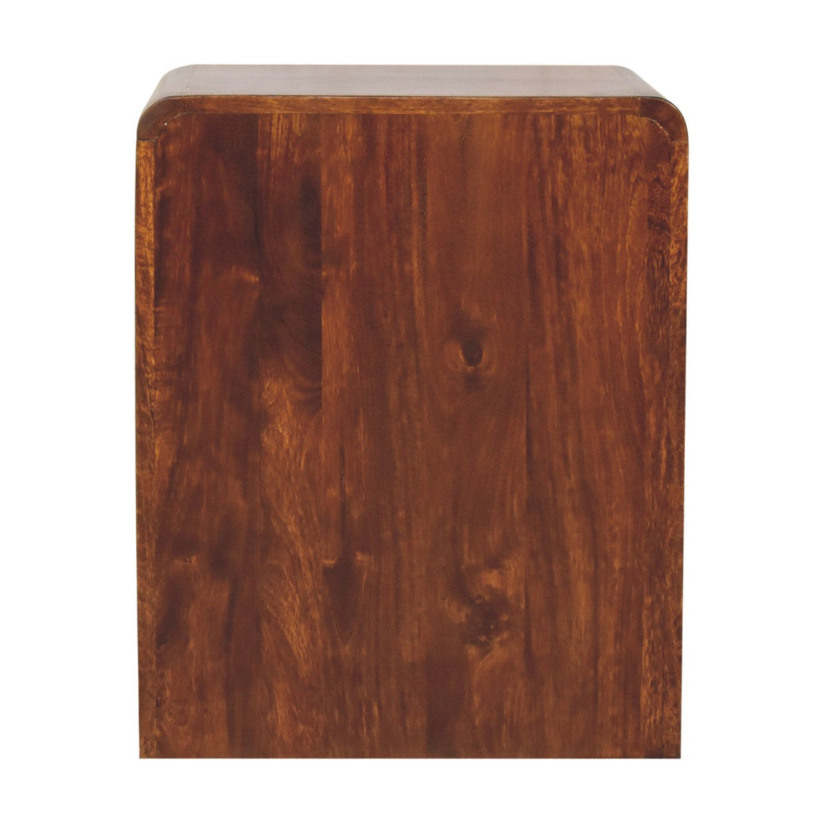 Chestnut T-Bar Rounded Bedside Table