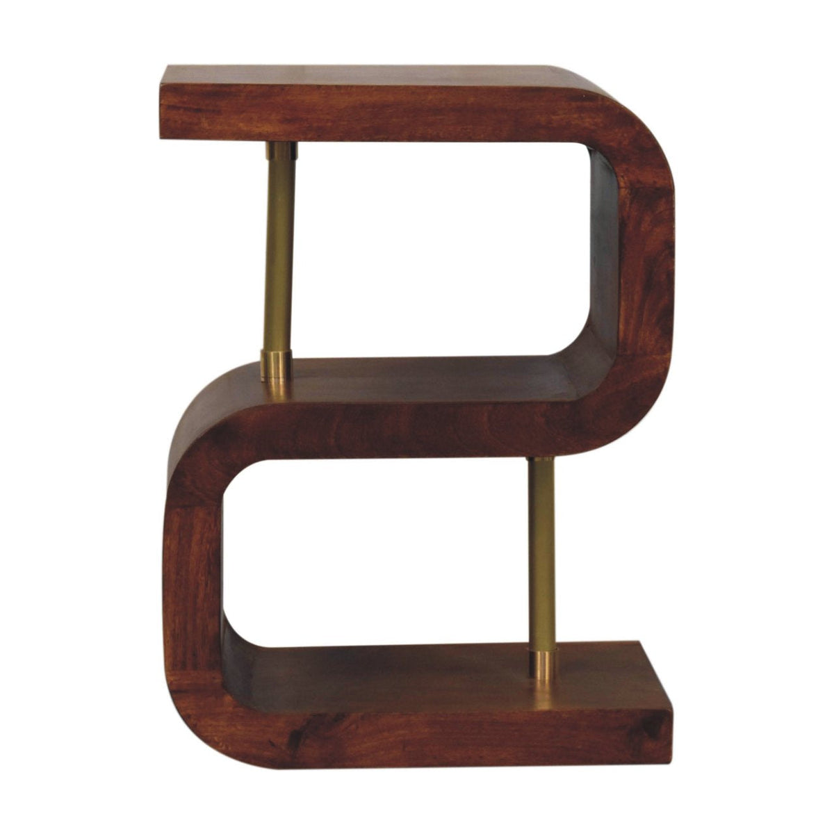 S-curve Brass Bedside Table