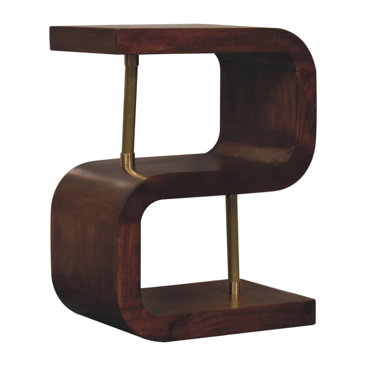 S-curve Brass Bedside Table