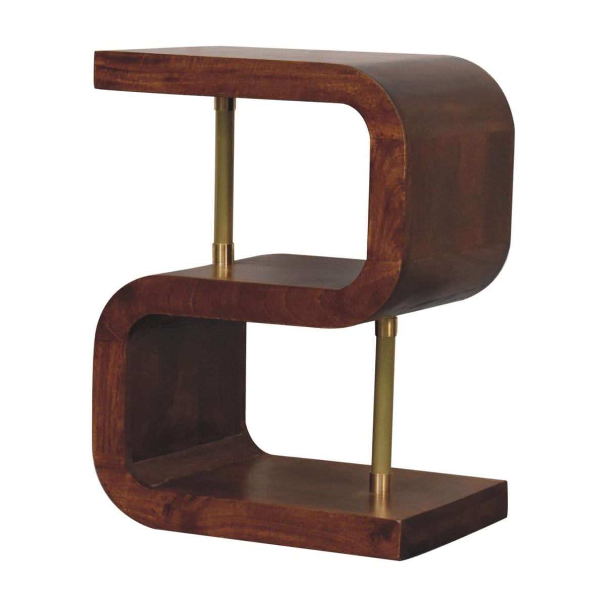 S-curve Brass Bedside Table