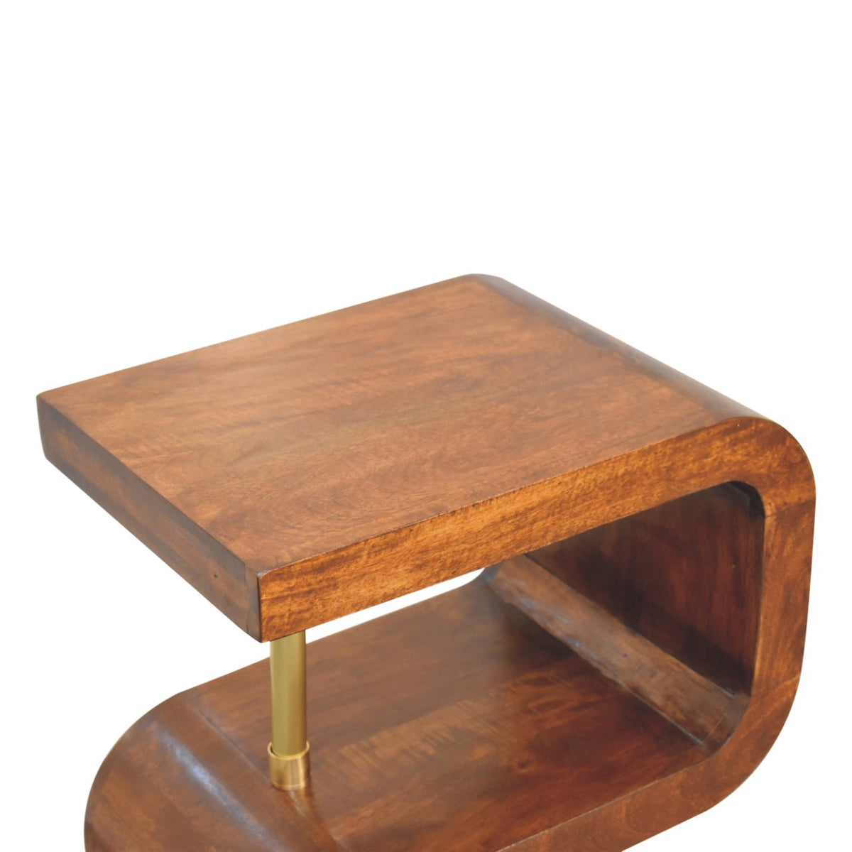S-curve Brass Bedside Table