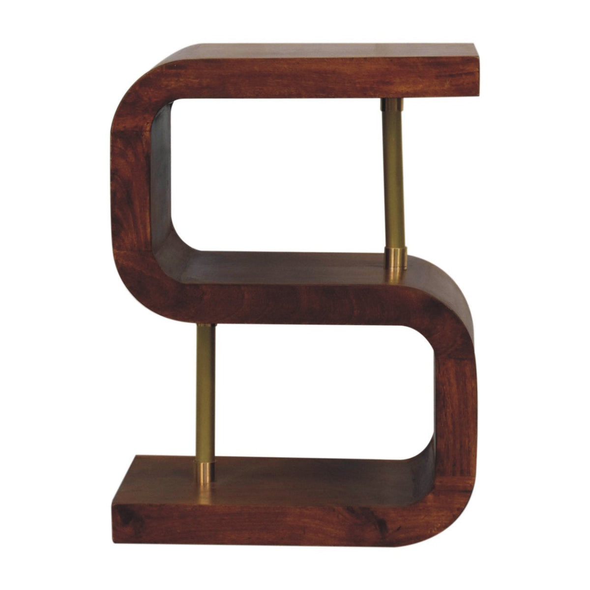S-curve Brass Bedside Table