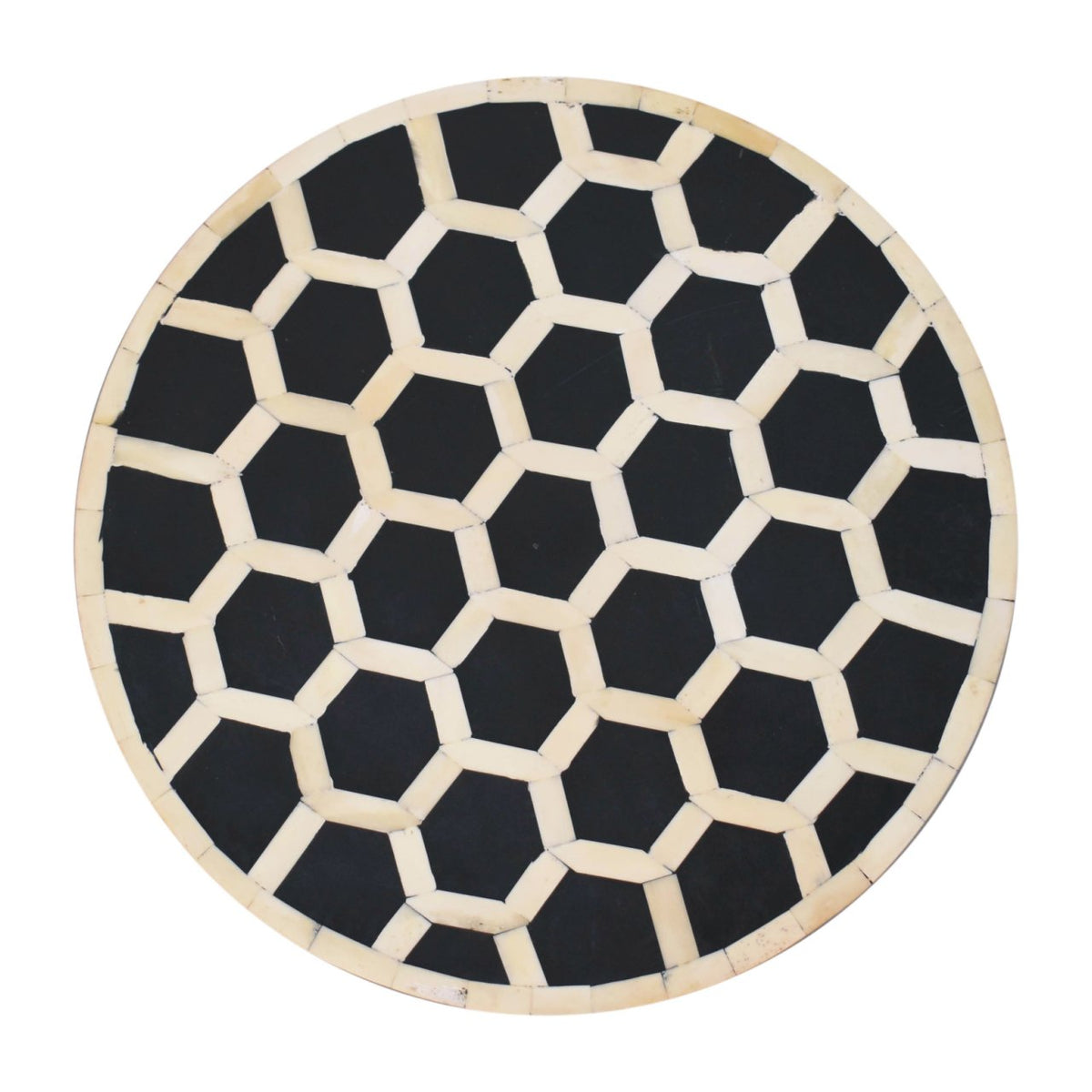 Bone Inlay Tripod Stool With Honey Caramel Finish Footstool