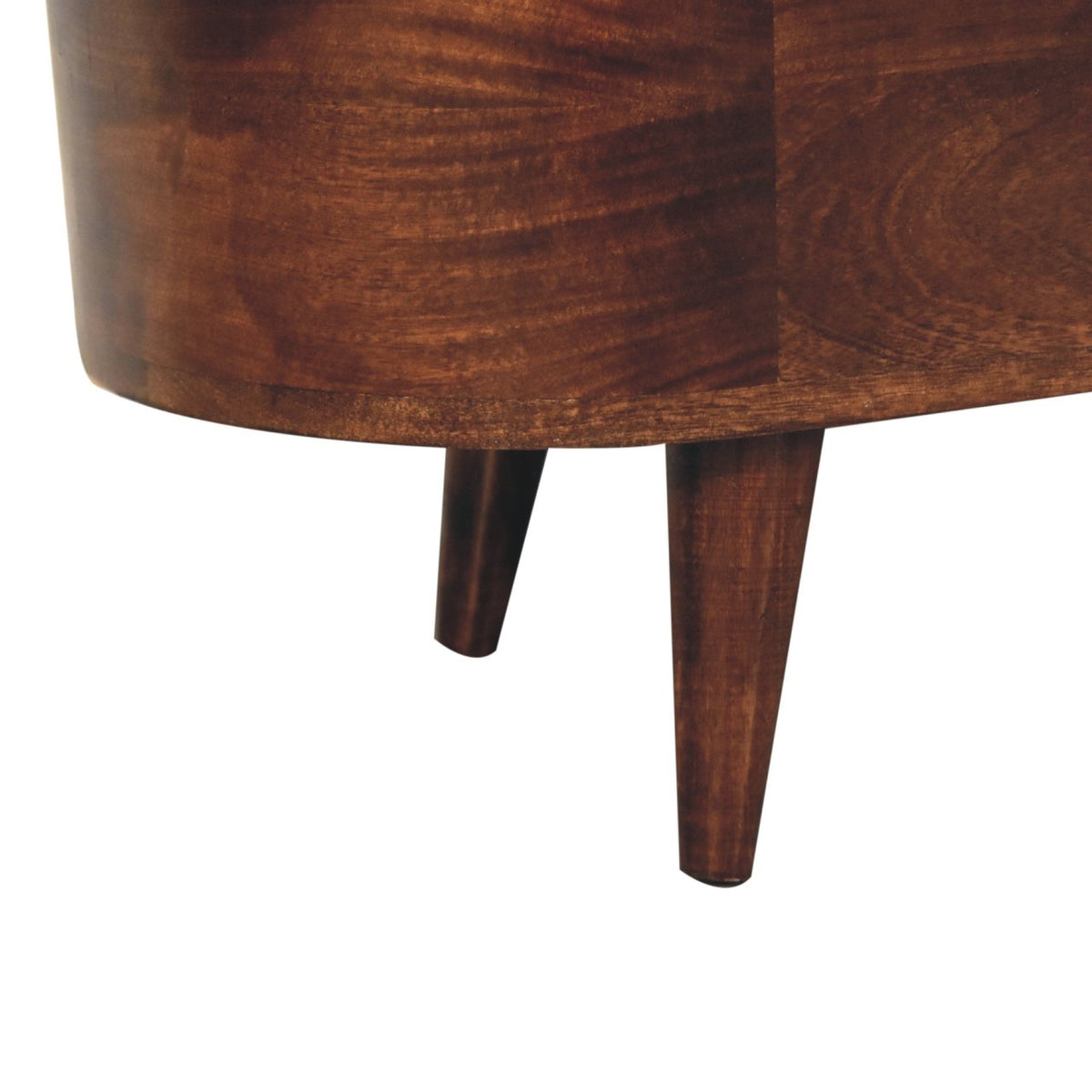 Curved California Walnut Blanket Box Storage Bench