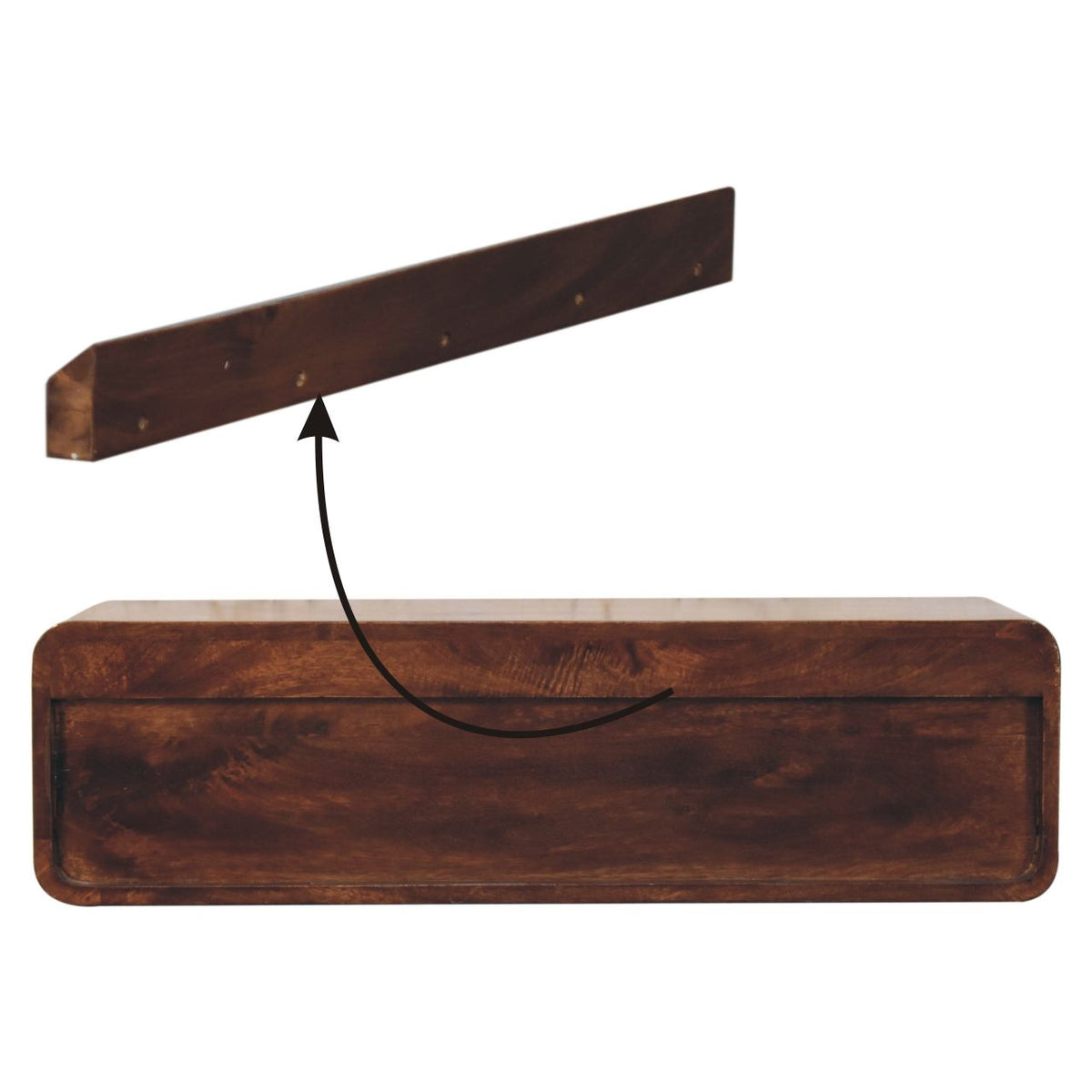 Floating California Walnut Open Console Table