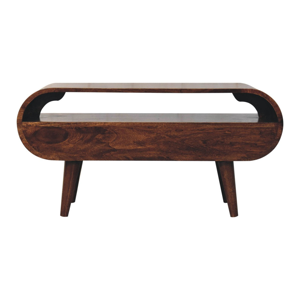 California Walnut Circular TV Stand TV Media Unit