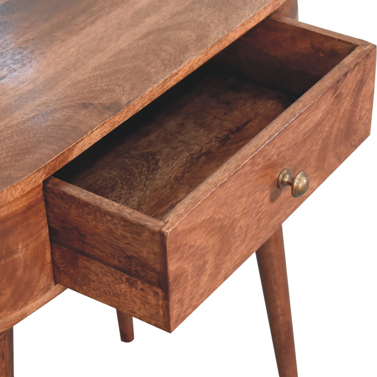 Honey Caramel Rounded Small Console Table
