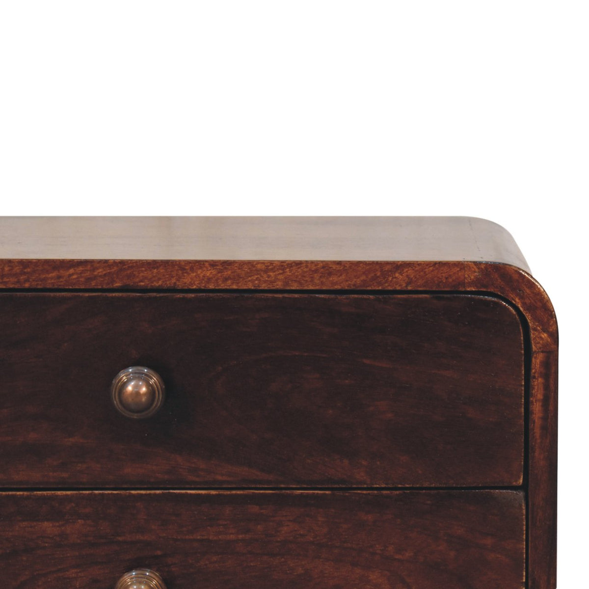 Curved California Walnut Wall Mounted Bedside Table