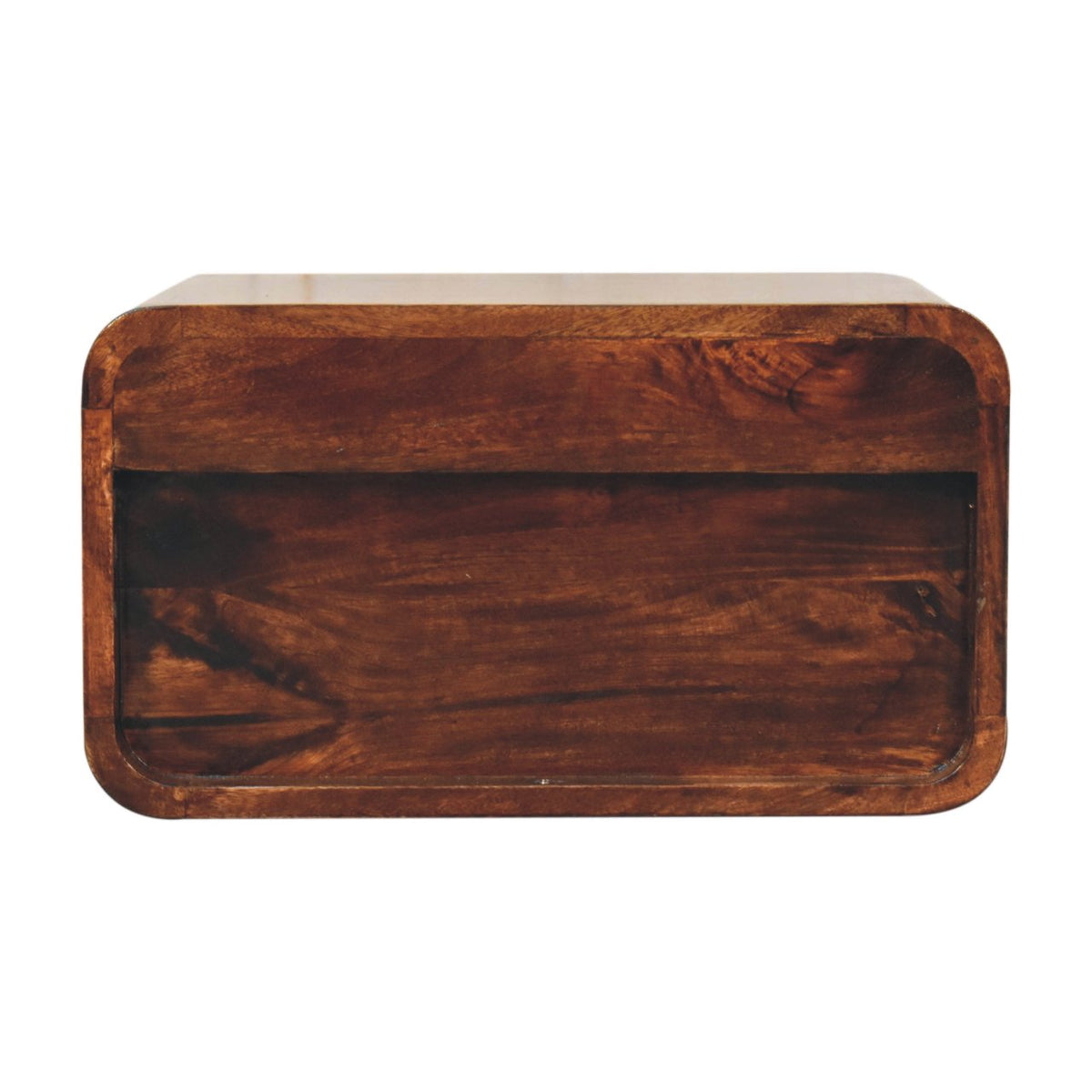 Curved California Walnut Wall Mounted Bedside Table